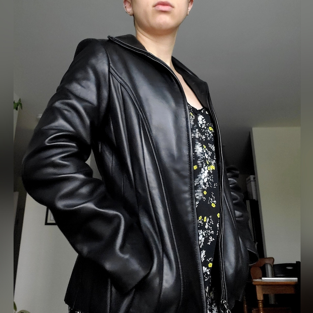 Black leather Jones New York jacket